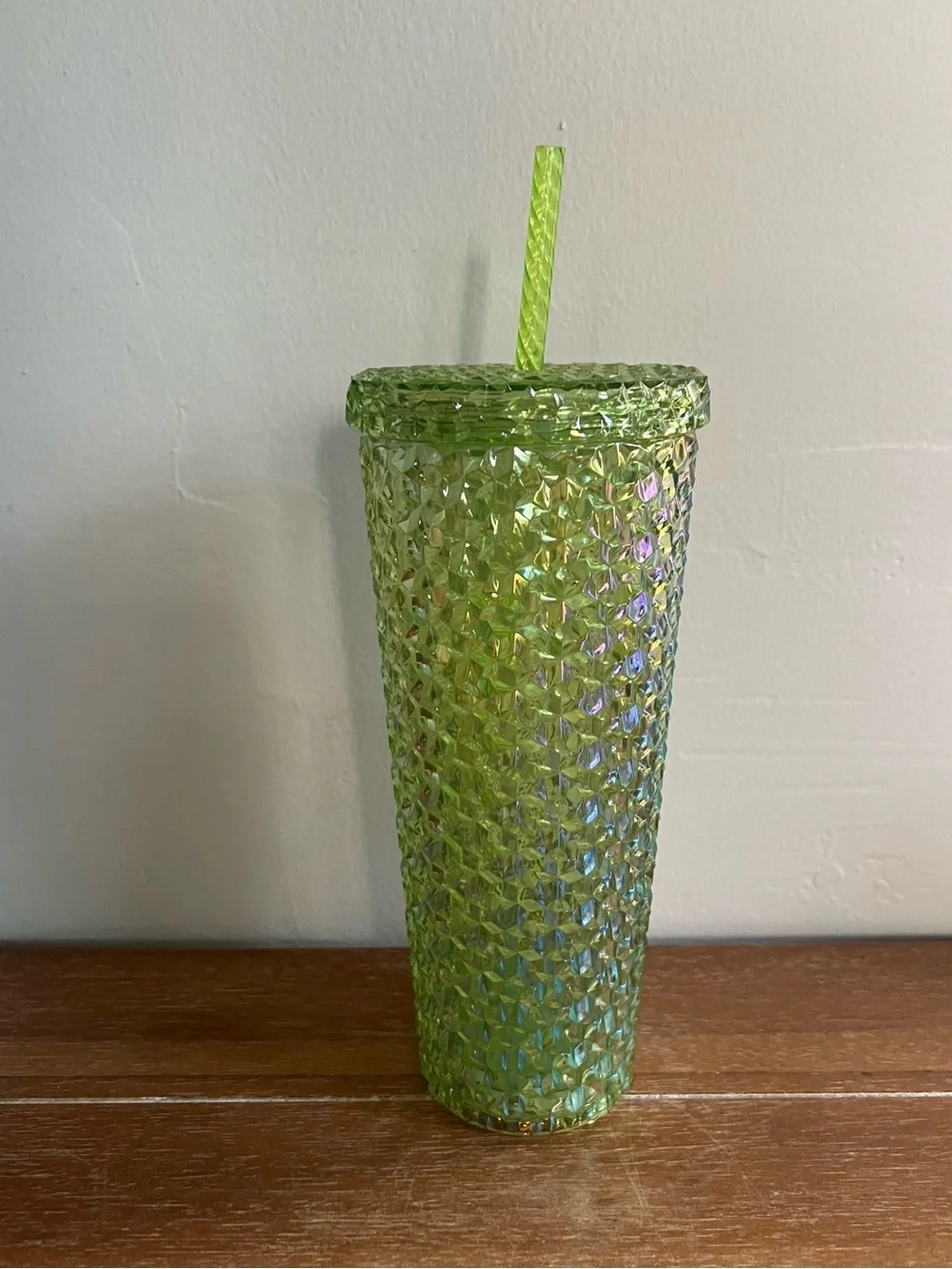 New Green 26oz Acrylic Iridescent Textured Tumbler with Straw - Picture 3 of 4